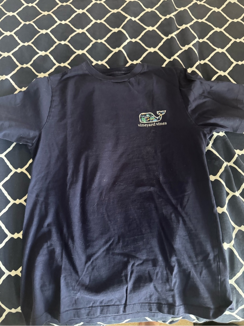 Vineyard Vines Navy Short Sleeve Tee with Whale Logo